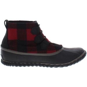 Sorel Out N About Leather Duck Boots in Red Buffalo Plaid